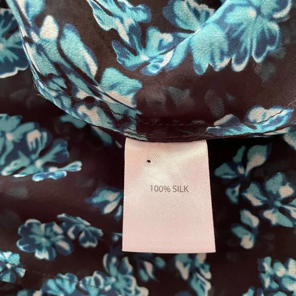 Saloni Izzie Dress Maxi Silk Chiffon Floral Print Semi Sheer Long Sleeve Size 2 - Picture 14 of 15